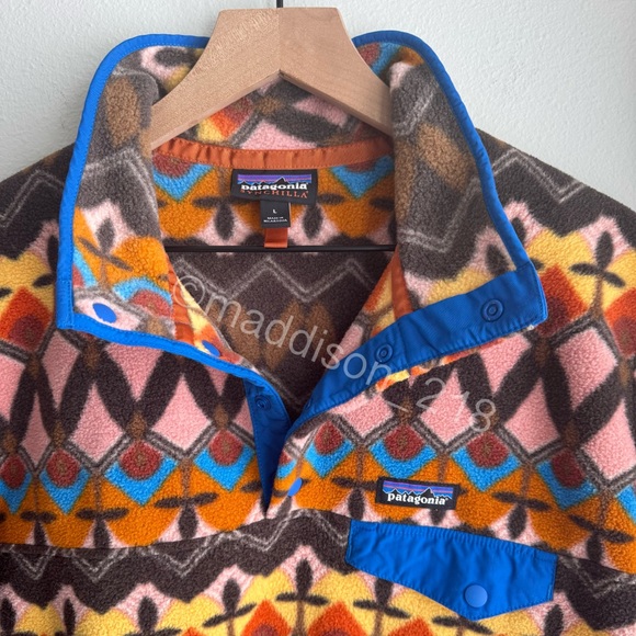 Patagonia Synchilla Snap-T Fleece Large Companions Big Anthos Pink Brown L - Picture 3 of 8